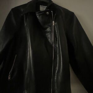 Old Navy Black Leather Jacket 2x